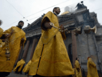 While most Russians say they are Orthodox Christians, only about five percent of the population regularly goes to church