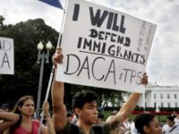 Diego Rios, 23, of Rockville, Md., rallies in support of the Deferred Action for Childhood Arrivals program, known as DACA, outside of the White House, in Washington, Tuesday, Sept. 5, 2017. President Donald Trump will end a program that has protected hundreds of thousands of young immigrants brought into the country illegally as children and call for Congress to find a legislative solution. Attorney General Jeff Sessions announced the changes Tuesday. (AP Photo/Jacquelyn Martin)