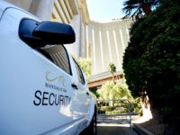 LAS VEGAS, NV - OCTOBER 04: A security vehicle blocks an entrance at the Mandalay Bay Resort & Caisno on October 4, 2017 in Las Vegas, Nevada. Added security to some Las Vegas casinos was implemented in response to Sunday night's shooting on October 3, 2017 in Las Vegas, Nevada. Late Sunday night, a lone gunman killed at least 59 people and injured more than 500 after he opened fire on a large crowd at the Route 91 Harvest country music festival. The massacre is one of the deadliest mass shooting events in U.S. history. (Photo by David Becker/Getty Images)