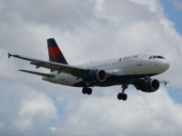 FORT LAUDERDALE, FL - JULY 14: A Delta airlines plane is seen as it comes in for a landing at the Fort Lauderdale-Hollywood International Airport on July 14, 2016 in Fort Lauderdale, Florida. Delta Air Lines Inc. reported that their second quarter earnings rose a better-than-expected 4.1%, and also announced that they decided to reduce its United States to Britian capacity on its winter schedule because of foreign currency issues and the economic uncertainty from Brexit. (Photo by Joe Raedle/Getty Images)