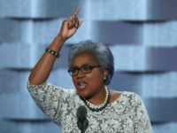 Interim chair of the Democratic National Committee, Donna Brazile delivers remarks on the second day of the Democratic National Convention at the Wells Fargo Center, July 26, 2016 in Philadelphia, Pennsylvania. Democratic presidential candidate Hillary Clinton received the number of votes needed to secure the party's nomination. An estimated 50,000 people are expected in Philadelphia, including hundreds of protesters and members of the media. The four-day Democratic National Convention kicked off July 25. (Photo by Alex Wong/Getty Images)