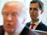 US President Donald Trump speaks alongside his Senior White House Adviser Jared Kushner (R) during a Cabinet Meeting in the Cabinet Room of the White House in Washington, DC, October 16, 2017. / AFP PHOTO / SAUL LOEB (Photo credit should read SAUL LOEB/AFP/Getty Images)