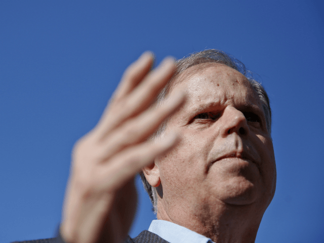 Alabama Democrat and Senate candidate Doug Jones speaks to the media, Tuesday, Nov. 14, 2017, in Birmingham, Ala. Jones is running against former judge Roy Moore. Moore is facing demands from Washington Republicans to quit the race as women have emerged saying he groped them when they were teenagers decades ago. (AP Photo/Brynn Anderson)