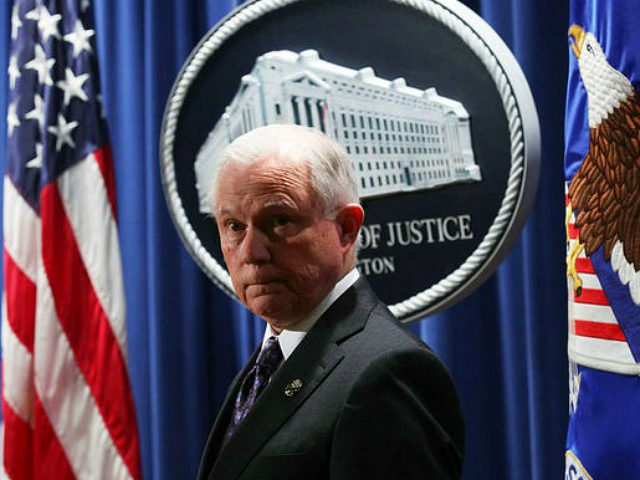 WASHINGTON, DC - NOVEMBER 29: U.S. Attorney General Jeff Sessions listens during a news conference at the Justice Department November 29, 2017 in Washington, DC. Sessions announced the Justice Department will fund more than $12 million in grants to assist law enforcement agencies and to establish a new DEA field division in the Appalachian Mountain region to combat the opioid crisis. (Photo by Alex Wong/Getty Images)