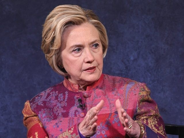 NEW YORK, NY - NOVEMBER 13: Former US Secretary of State Hillary Rodham Clinton speaks onstage during The Child Mind Institute Summit: The State of Child & Adolescent Mental Health at The Paley Center for Media on November 13, 2017 in New York City. (Photo by Jamie McCarthy/Getty Images for Child Mind Institute )