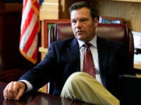 In this Wednesday, May 17, 2017 photo, Kansas Secretary of State Kris Kobach talks with a reporter in his office in Topeka, Kan. Kobach has been picked by President Donald J. Trump to help lead a new commission on election fraud. (AP Photo/Orlin Wagner)