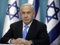 JERUSALEM, ISRAEL - NOVEMBER 21: (ISRAEL OUT) Prime Minister Benjamin Netanyahu looks on during a joint press conference with Foreign Minister Avigdor Liberman and Defence Minister Ehud Barak (not pictured), on November 21, 2012 in Jerusalem, Israel. An official ceasfire started at 9pm local time between Israel and the Palestinian Hamas movement after eight days of conflict resulting in the deaths of over 140 Palestinians, five Israelis and many hundreds injured. (Photo by Lior Mizrahi/Getty Images)