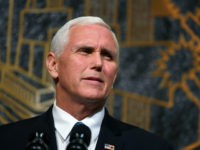 LAS VEGAS, NV - OCTOBER 07: U.S. Vice President Mike Pence speaks at the culmination of a faith unity walk, held to help the community heal after Sunday's mass shooting, at Las Vegas City Hall on October 7, 2017 in Las Vegas, Nevada. On October 1, Stephen Paddock killed at least 58 people and injured more than 450 after he opened fire on a large crowd at the Route 91 Harvest country music festival. The massacre is one of the deadliest mass shooting events in U.S. history. (Photo by Ethan Miller/Getty Images)