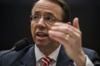 US Deputy Attorney General Rod Rosenstein rejects accusations that the investigation into links between the Trump campaign and Russia is politically biased against the president