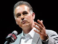 LAS VEGAS, NV - MARCH 01: Danny Tarkanian, son of former UNLV head basketball coach Jerry Tarkanian speaks at a tribute to his father at the Thomas & Mack Center on March 1, 2015 in Las Vegas, Nevada. Tarkanian, who led the UNLV Rebels for 19 seasons, taking the team to four Final Fours and winning the 1990 national championship during his 31-year coaching career, died on February 11 at 84. (Photo by David Becker/Getty Images)