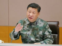BEIJING, Nov. 3, 2017 -- Chinese President Xi Jinping, who is also general secretary of the Communist Party of China Central Committee and chairman of the Central Military Commission (CMC) and commander in chief of the CMC joint battle command center, speaks during his inspection tour to the command center on Nov. 3, 2017. Xi Jinping on Friday instructed the armed forces to improve their combat capability and readiness for war. (Xinhua/Li Gang via Getty Images)