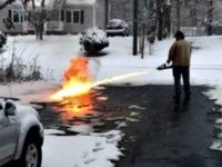 Virginia Man Uses Flamethrower to Clear Snow from Driveway