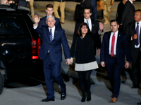 US Vice President Mike Pence waves after stepping off a plane with his wife Karen Pence upon their arrival at Ben Gurion Airport near the Israeli city of Tel Aviv on January 21, 2018 on the second day of his delayed Middle East tour after visiting Egypt and Jordan. / AFP PHOTO / Jack GUEZ (Photo credit should read JACK GUEZ/AFP/Getty Images)