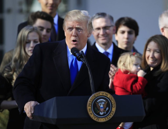 President Donald Trump speaks to participants of the annual March for Life event, in the Rose Garden of the White House in Washington, Friday, Jan. 19, 2018. (AP Photo/Manuel Balce Ceneta)