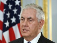 U.S. Secretary of State Rex Tillerson attends a press conference with Britain's Foreign Secretary Boris Johnson in London, Monday Jan. 22, 2018. U.S. Secretary of State Rex Tillerson said Monday that he sees progress in getting European support for tough new penalties against Iran that could prevent a U.S. withdrawal from the Iran nuclear deal. (Toby Melville/Pool via AP)