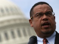 WASHINGTON, DC - MARCH 21: Rep. Keith Ellison (D-MN) waits to speak during a press conference outside the U.S. Capitol in opposition to the involvement of U.S. military forces in Syria March 21, 2017 in Washington, DC. U.S. members of Congress voiced their concern about 'escalating U.S. involvement in the Syrian Civil WarÓ during the event. (Photo by Win McNamee/Getty Images)