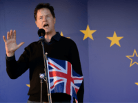 Britain's former Deputy Prime Minister, and former Leader of the Liberal Democrats, Nick Clegg, speaks during a rally following an anti Brexit, pro-European Union (EU) march in London on March 25, 2017, ahead of the British government's planned triggering of Article 50 next week. Britain will launch the process of leaving the European Union on March 29, setting a historic and uncharted course to become the first country to withdraw from the bloc by March 2019. / AFP PHOTO / CHRIS J RATCLIFFE (Photo credit should read CHRIS J RATCLIFFE/AFP/Getty Images)