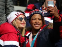 Ivanka Trump poses for a selfie with Lauren Gibbs as they attend the 4-man Boblseigh on day sixteen of the PyeongChang 2018 Winter Olympic Games at Olympic Sliding Centre on February 25, 2018 in Pyeongchang-gun, South Korea. (Photo by Andreas Rentz/Getty Images)