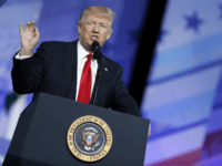 President Donald Trump speaks at the Conservative Political Action Conference (CPAC), Friday, Feb. 24, 2017, in Oxon Hill, Md. (AP Photo/Alex Brandon)