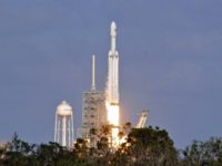 The SpaceX Falcon Heavy launches from Pad 39A at the Kennedy Space Center in Florida, on February 6, 2018