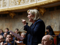 French far-right Front National (FN) party president Marine Le Pen gestures as she speaks during a session of questions to the government on February 14, 2018 at the French National Assembly in Paris. / AFP PHOTO / BERTRAND GUAY (Photo credit should read BERTRAND GUAY/AFP/Getty Images)