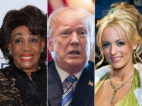 Rep. Maxine Waters (D-CA), President Donald Trump, and pornographic actress Stormy Daniels.