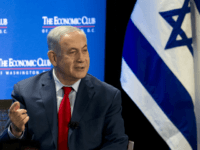 Israeli Prime Minister Benjamin Netanyahu speaks at the Economic Club of Washington, Wednesday, March 7, 2018, in Washington. (AP Photo/Jose Luis Magana)