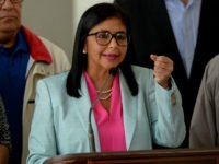 The president of Venezuela's Constituent Assembly, Delcy Rodriguez speaks during a press conference after holding a meeting with the Truth Commission, at the Foreign Ministry in Caracas on December 23, 2017. The Truth Commission recommended the release of more than 80 opponents, arrested during several protests against President Nicolas Maduro in 2014 and during this year. / AFP PHOTO / FEDERICO PARRA (Photo credit should read FEDERICO PARRA/AFP/Getty Images)