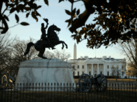 WASHINGTON, DC - JANUARY 20: A statue of Andrew Jackson at the Battle of New Orleans occupies the center of Lafayette Square on the north side of the White House January 20, 2018 in Washington, DC. The federal government was partially shut down at midnight after Republicans and Democrats in the Senate failed to find common ground on a budget. (Photo by Chip Somodevilla/Getty Images)