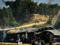 An increased Myanmar security presence has centred around a strip of "no man's land" at the border with Bangladesh where some 6,000 Rohingya sought shelter after fleeing a brutal Myanmar army crackdown last August