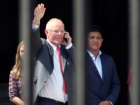 Peru's President Pedro Pablo Kuczynski leaves the government palace in Lima, after recording a televised message announcing his resignation