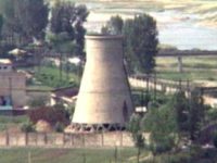 In this June 27, 2008, file photo from television, the 60-foot-tall cooling tower, which was later dismantled, is seen at the main Yongbyon nuclear reactor complex in Yongbyon, North Korea. Increased activity at the Yongbyon North Korean nuclear site has once again caught the attention of analysts and renewed concerns about the complexities of denuclearization talks as President Donald Trump prepares for a summit with Kim Jong Un. (AP Photo/APTN, File)