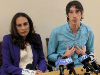James Damore, right, a former Google engineer fired in 2017 after writing a memo about the biological differences between men and women, speaks at a news conference while his attorney, Harmeet Dhillon, listens, Monday, Jan. 8, 2018, in San Francisco. Damore discussed his lawsuit alleging that Google discriminates against workers with conservative opinions. (AP Photo/Michael Liedtke)