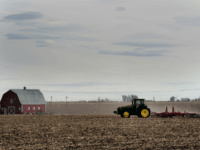 A farmer plows his fields in the small northeastern agricultural town of Eaton, Colorado, on February 10, 2017. With a population of just over 5,000 residents, 71% of the town's registered voters cast their ballots in support of President Donald Trump during the 2016 US presidential election. / AFP PHOTO / Jason Connolly (Photo credit should read JASON CONNOLLY/AFP/Getty Images)