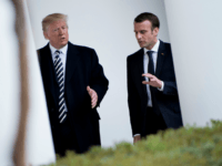 US President Donald Trump (L) and France's President Emmanuel Macron walk to the West Wing of the White House April 24, 2018 in Washington, DC. (Photo by Brendan Smialowski / AFP) (Photo credit should read BRENDAN SMIALOWSKI/AFP/Getty Images)