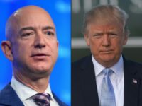 This combination of pictures  shows Amazon founder Jeff Bezos (L), who also owns The Washington Post, and US President Donald Trump