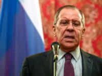 Russian Foreign Minister Sergei Lavrov speaks during a press conference in Moscow on April 10, 2018