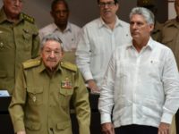 Cuban Vice President Miguel Diaz-Canel, on the right in this 2017 file photo, is expected to be selected Thursday to succeed President Raul Castro, left, ending nearly 60 years of rule by Castro and his older brother Fidel