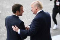 US President Donald Trump, right, and France's Emmanuel Macron talk regularly, have shared memorable handshakes and claim an 