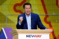 People Arnold Schwarzenegger Arnold Schwarzenegger In this March 21, 2018 file photo, former California Gov. Arnold Schwarzenegger speaks at the first New Way California Summit, a political committee eager to reshape the state GOP, at the Hollenbeck Youth Center in Los Angeles. Schwarzenegger says he’s good, but not great following heart surgery. The 70 year old "Terminator" actor and former California governor on Thursday, April 12, released a short video on Twitter updating his condition and thanking people for the support. Schwarzenegger says he’s feeling better, but he’s “not great yet.” He was seated at a chessboard, which he says he uses to freshen his mind and memory. (AP Photo/Damian Dovarganes) Arnold Schwarzenegger