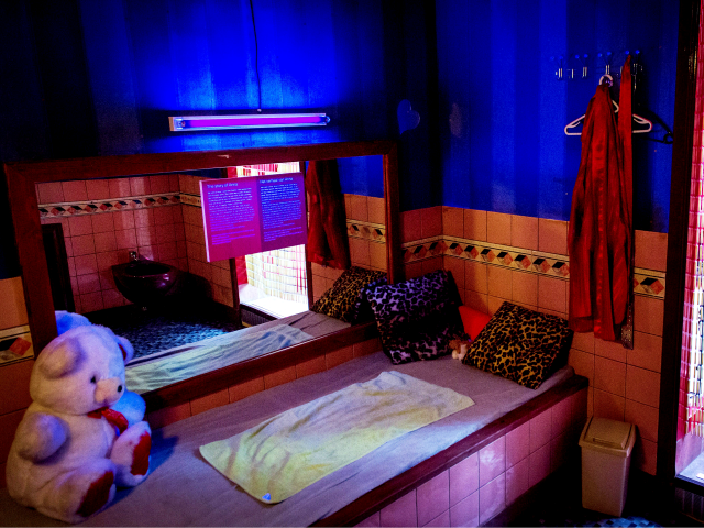 A view of a room in the first Museum of Prostitution in Amsterdam, called 'Red Light Secrets', in The Netherlands, on January 31, 2014. The museum, in the Amsterdam Red Light District, gives an inside view of the world of the Dutch prostitutes. AFP PHOTO / ANP / KOEN VAN …
