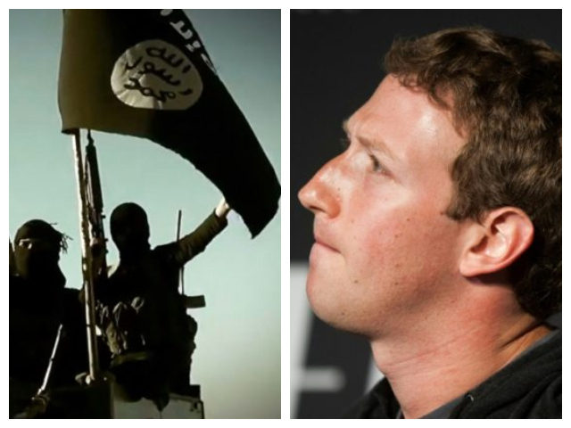 Collage of ISIS and Mark Zuckerberg