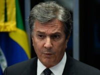 Brazilian senator and former president (1990-1992), Fernando Collor de Mello, speaks during the Senate's debate impeachment trial against Brazil's suspended president Dilma Rousseff at the National Congress in Brasilia, on August 30, 2016. Rousseff faces judgment Tuesday in a Senate vote expected to remove her from office despite her dramatic claim of being the victim of a coup. The country's first female president confronted her accusers in a marathon session Monday, telling the Senate that she is innocent and warning that the Brazilian democracy is in danger. She is accused of having taken illegal state loans to patch budget holes in 2014, masking the country's problems as it slid into its deepest recession in decades. / AFP / ANDRESSA ANHOLETE (Photo credit should read ANDRESSA ANHOLETE/AFP/Getty Images)