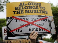 turkey-protests-us-embassy-move-to-jerusalem-israel-ap Members of pro-Islamic NGO IHH and other groups holding Turkish and Palestinian flags stage a rally following Friday prayers in Istanbul, Friday, May 11, 2018 to protest the US decision to relocate its Israeli embassy to Jerusalem. The embassy is moving from Tel Aviv in line with President Donald Trump's …