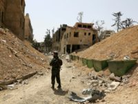 The former rebel-held Syrian town of Douma was hit by an alleged chemical attack in April