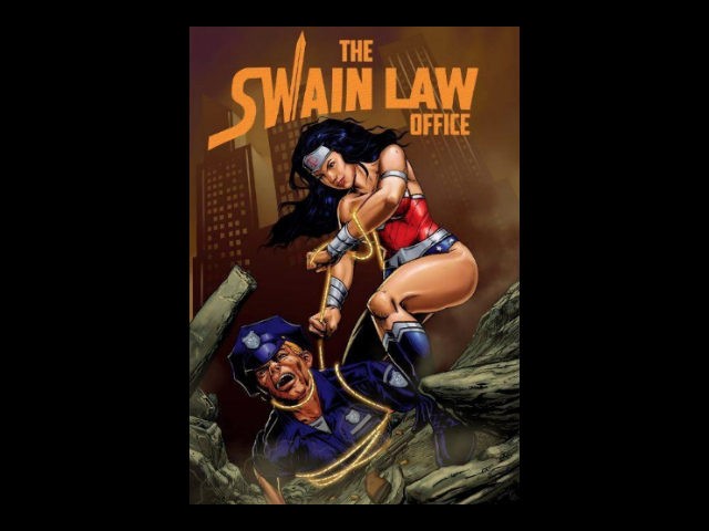 Attorney Sarah Swain, the Democratic nominee for Kansas attorney general, is being criticized within her own Party and is facing pressure to drop out of the race because she displays a poster in her law office of Wonder Woman putting a lasso around a police officer's neck.