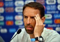 Relaxed: Gareth Southgate played down the row with the British media