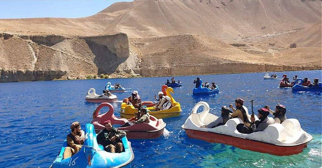 Photos Allegedly Show Taliban Riding Swan Pedal Boats 1 Photos Allegedly Show Taliban Riding Swan Pedal Boats