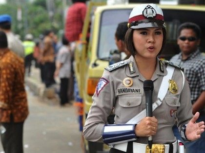 Indonesian female police officer