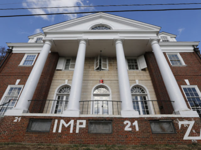 FILE - This Nov. 24, 2014, file photo shows the Phi Kappa Psi house at the University of V